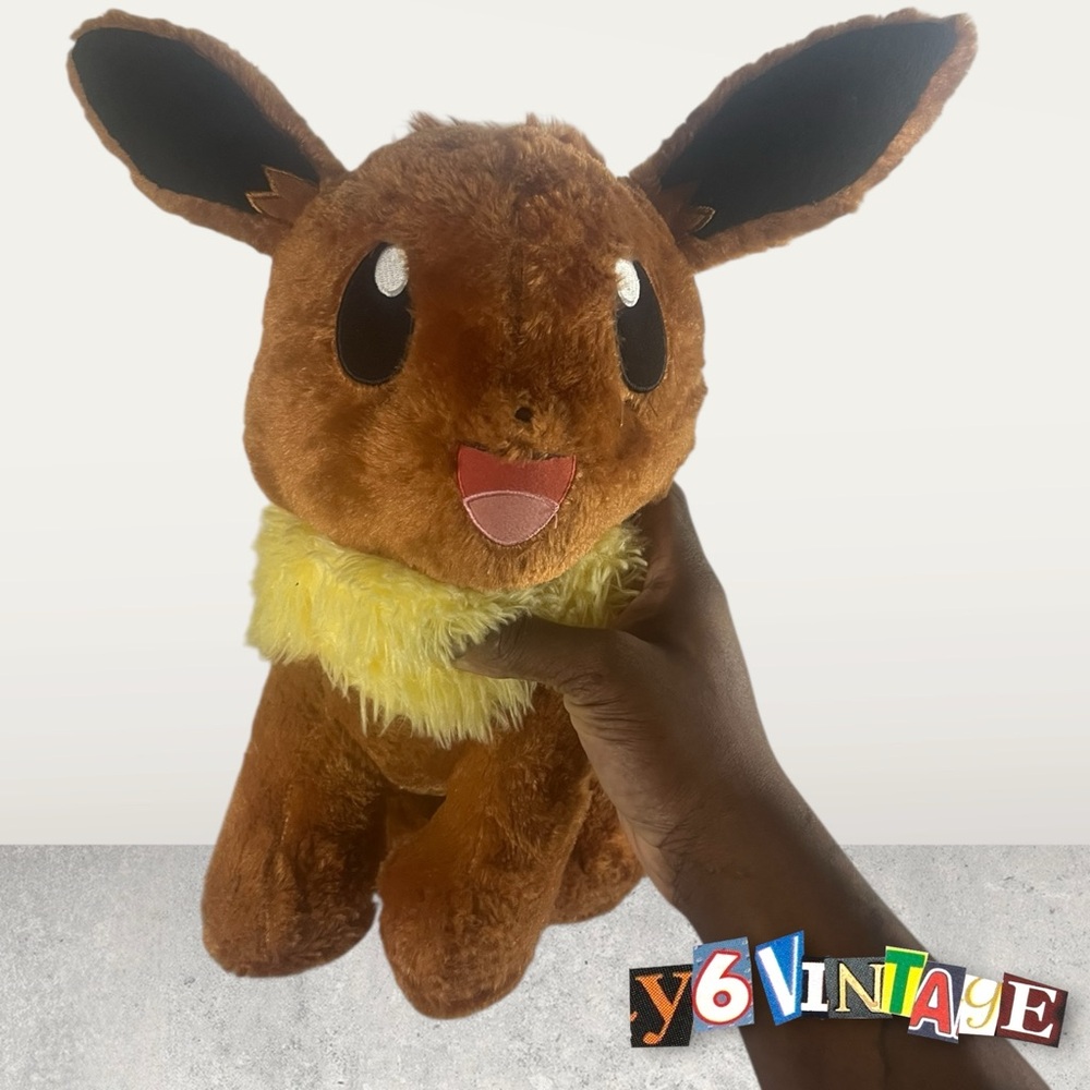Adorable Pokémon Eevee plush toy in brown and yellow (Sound Even Works)